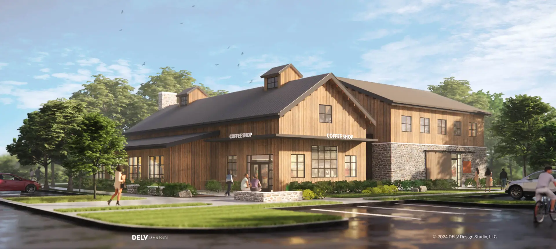 Wild Air Coffee Shop Render at Wild Air Landing apartments in zionsville